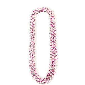Premium orchid lei made with white and pink petals arranged in a dimensional, intricate design.