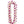 A lei made of white, pink, and purple orchid blossoms arranged in a full, layered style, creating a lush and colorful floral design.