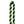 Spiral lei made of orchids featuring alternating diagonal stripes of green and sprayed blue petals.
