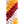 Close-up of a sprayed and natural colored spiral orchid lei with alternating diagonal colors of orange, red, and white, highlighting the intricate pattern and texture.
