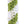 Close-up of a spiral orchid lei with alternating diagonal colors of green and white, highlighting the intricate pattern and texture.