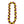 Floral lei made of fresh orchids in jade green and deep plum purple, arranged in an elegant crisscross pattern.