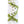 Close-up of a spiral orchid lei featuring white and jade green petals, highlighting the green petals crisscrossing elegantly over the white ones.