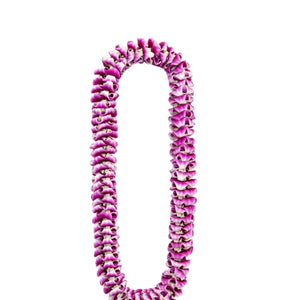 Premium purple orchid lei with each petal carefully shaped and arranged to create a full, dimensional look.