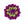 Purple and jade green orchid petals sewn together to form a single flower, displayed on a white background.