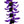 Close-up of a lei featuring silk purple orchids paired with glossy black kukui nuts, set against a white background.