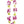 Lei made with a vibrant blend of purple, white, and green orchids, strung together in a single strand design.